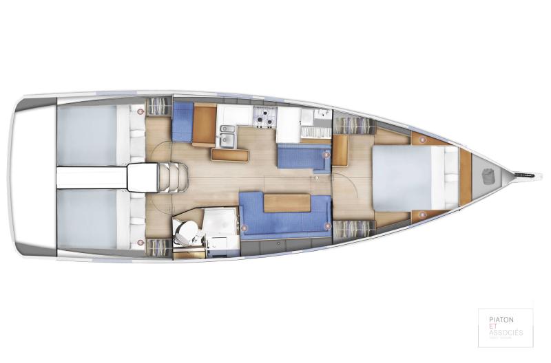 Sun Odyssey 410 │ Sun Odyssey of 12m │ Boat Sailboat Jeanneau Sun Odyssey 410 - plan 19356